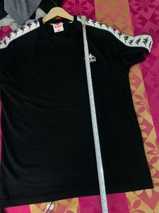 Kappa Black T-Shirt with Tape Detail