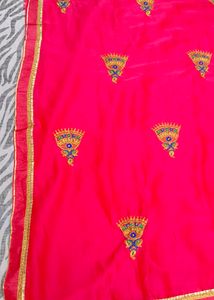 pink colour saree