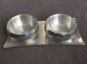Vintage Metal Serving Bowls Set