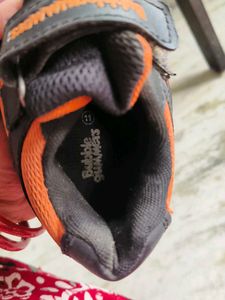 Kids' Grey &amp; Orange Sneakers