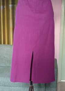 Purple Midi Skirt with Slit