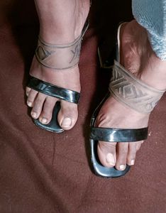 Black Heels with Unique Strap Design