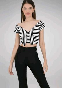 Striped Bow Crop Top