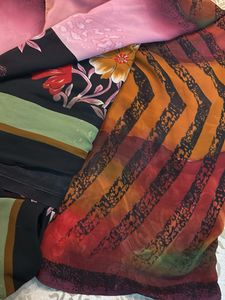 printed multi colour saree