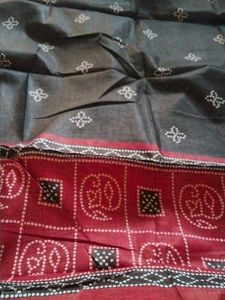 Red Black  Cotton Bandhini Special