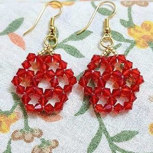 Handmade Beaded Flower Earrings