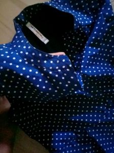 Navy blue Potka dress