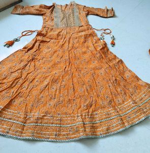 Designer Orange Kurta Set with Pants