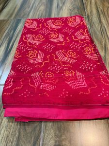 Vibrant Pink Bandhani Saree