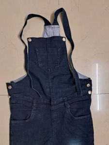 Ripped Denim Overalls