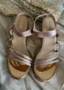 Rose Gold Wedge Heels - Brand New