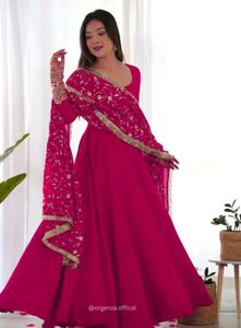 New/Unused Embroidered Straight Gown With Dupatta