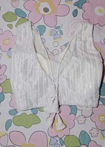 Elegant White Sequin Blouse