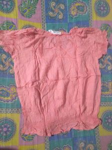 Pink Embroidered Ruffle Top