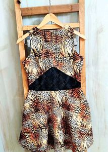 Animal Print Fit &amp; Flare Dress Size-28-30