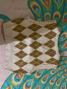 Argyle Knit Sweater Vest