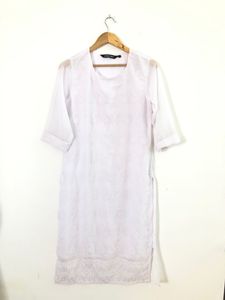 White Embroided Kurta(Women’s)