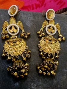 Exquisite Gold-Plated Jhumka Earrings