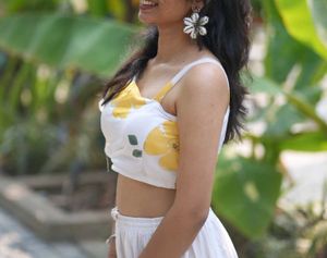 Floral Print one shoulder top (stitched)