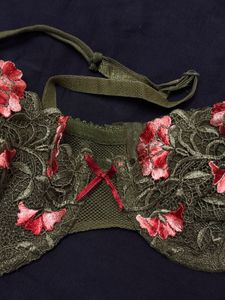 Embroidered Floral Bra