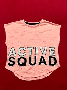 H&amp;M Sport Pink “ACTIVE SQUAD” Girls Top