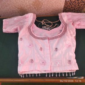 Stunning Pink Embroidered  &amp; mirror Lehenga Choli
