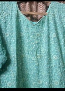 Sky Blue Chikankari Kurta