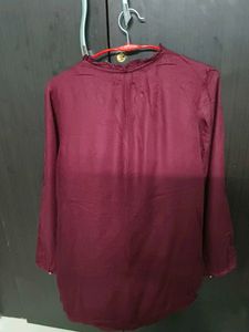 Elegant Maroon Long Sleeve Top
