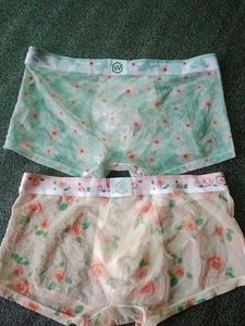 Men's Floral Sheer Boxer Briefs set