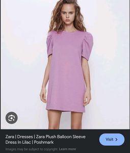 Zara Lavender Puff Sleeve Dress