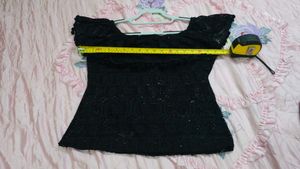 Black Off-Shoulder Lace Top