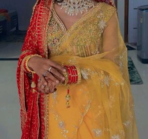 Embroidered Yellow saree