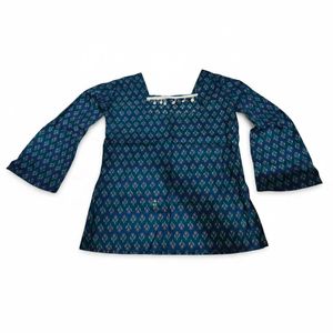 Blue Geometric Print Kurta Top