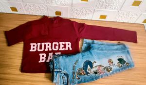 combo pack of jeans &amp; crop top