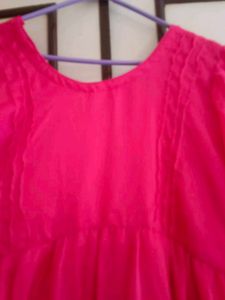 Stunning Pink Tiered Ethnic Gown