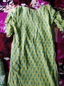 Green Printed Kurta Set