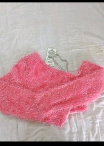 Fluffy Pink Crop Top