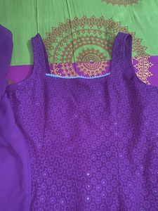 Beautiful Purple Embroidered suit set