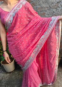 🌈💐fastiva special Elegant Pink Saree🌹🌸
