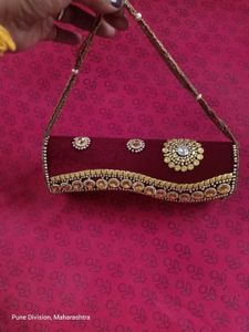Embellished Velvet Clutch Bag