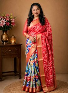 Vibrant Tussar Silk Saree