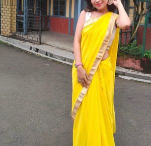 Vibrant Yellow Saree