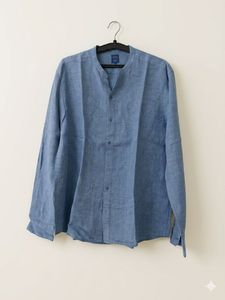 Classic Blue Band Collar Shirt