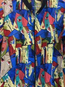 Abstract Print Dress with black inner sepratly