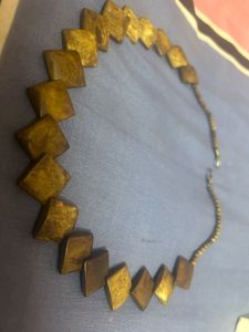 Unique Wooden Diamond Pendant Necklace