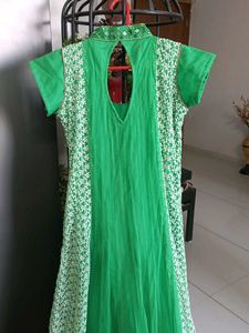 Elegant Green Kurta with Mirror Work