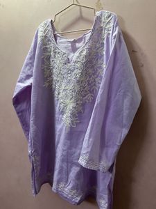 Beautifully Embroidered Lavender Kurta