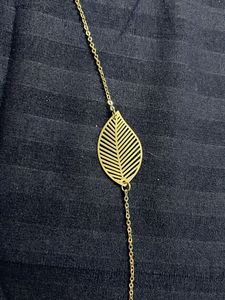 Delicate Gold Heart Necklace with chain bracelet c