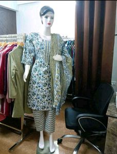 Floral Print Kurta Set with Dupatta