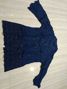 Elegant Navy Blue Embroidered Kurta